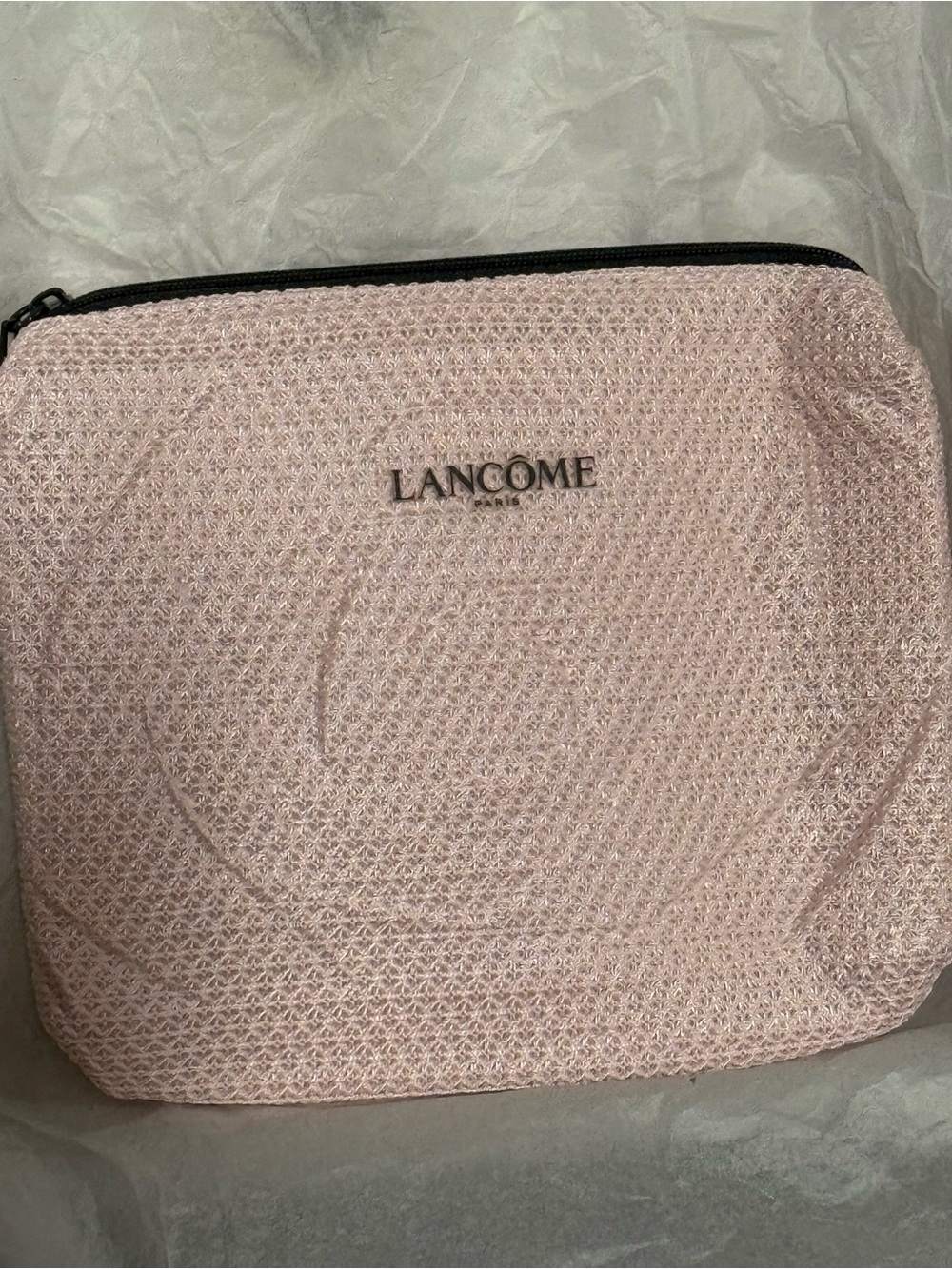 Off white Rose Knit Lancôme Cosmetic Bag